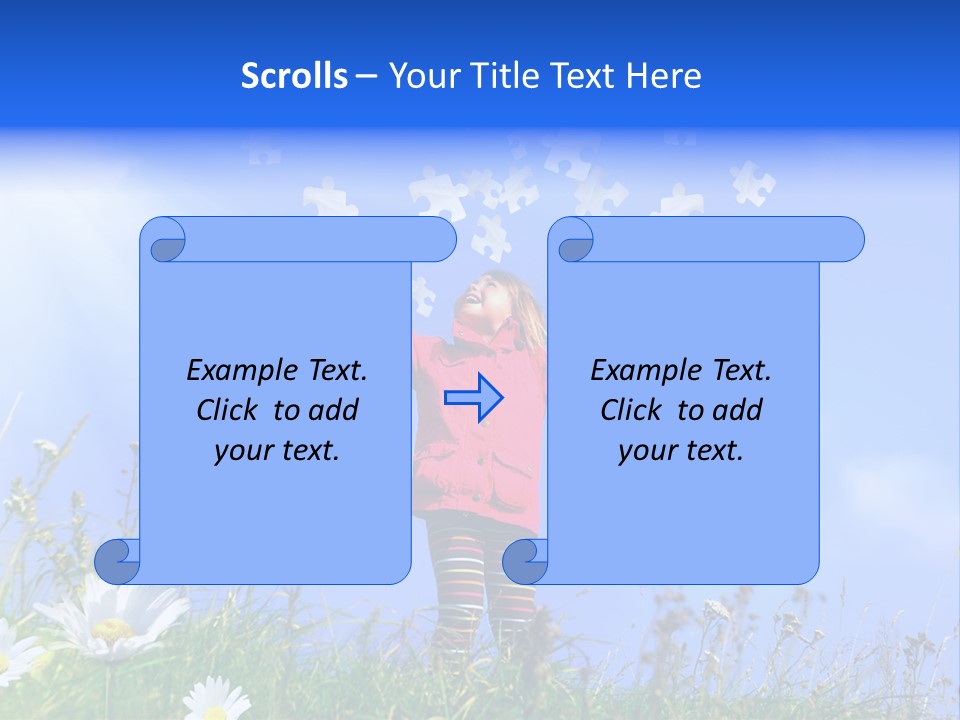 Outstretched Leisure Child PowerPoint Template