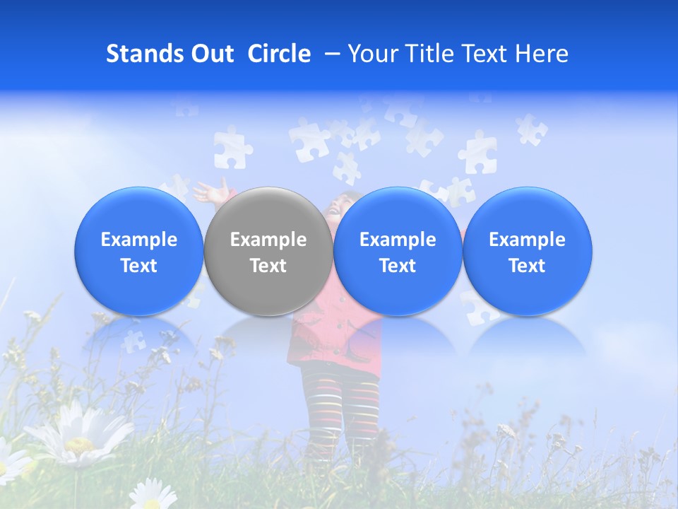 Outstretched Leisure Child PowerPoint Template