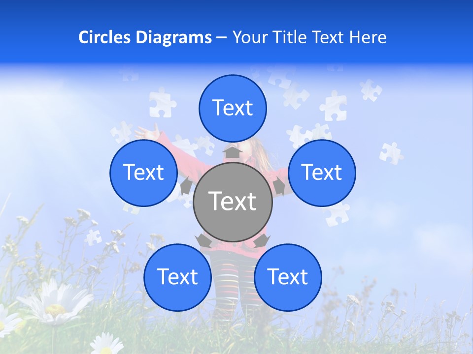 Outstretched Leisure Child PowerPoint Template