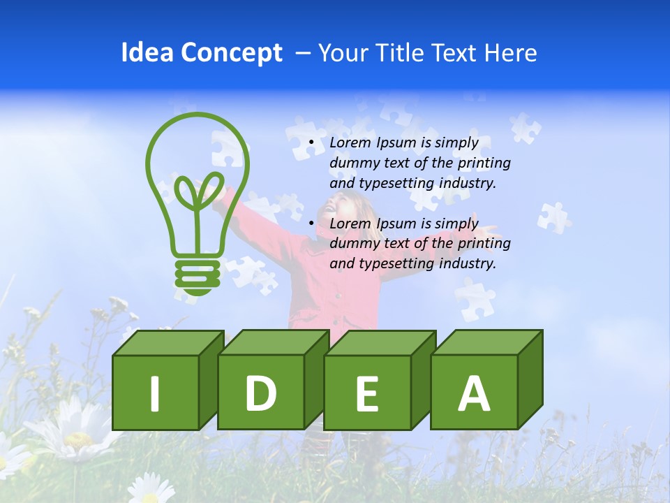 Outstretched Leisure Child PowerPoint Template