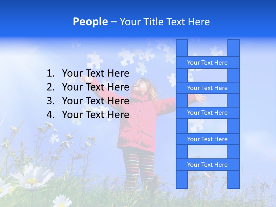Outstretched Leisure Child PowerPoint Template