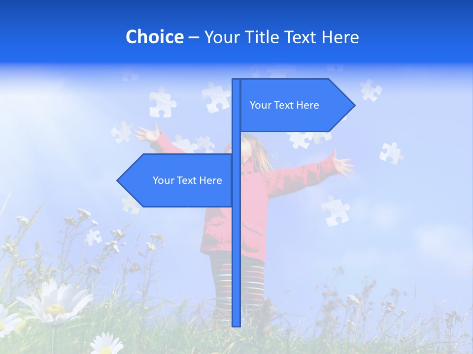 Outstretched Leisure Child PowerPoint Template