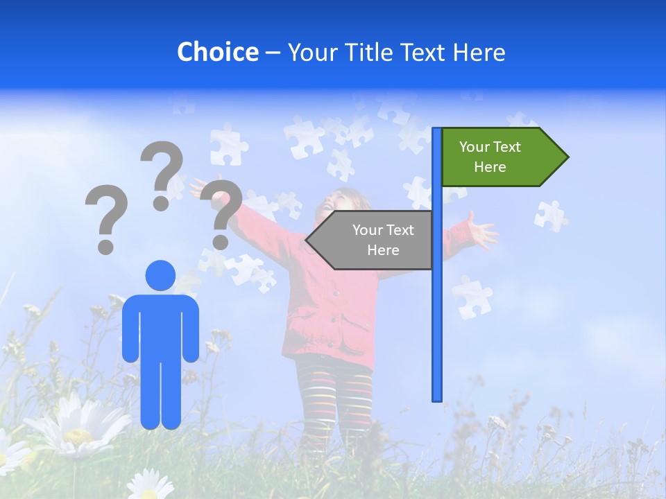 Outstretched Leisure Child PowerPoint Template