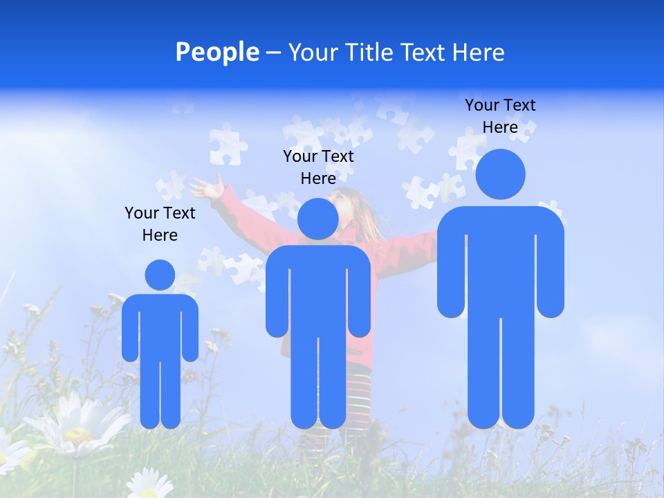 Outstretched Leisure Child PowerPoint Template