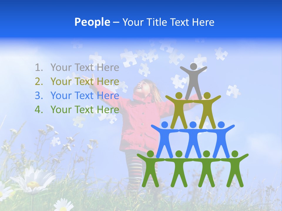 Outstretched Leisure Child PowerPoint Template