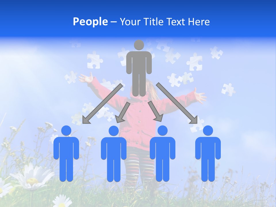 Outstretched Leisure Child PowerPoint Template