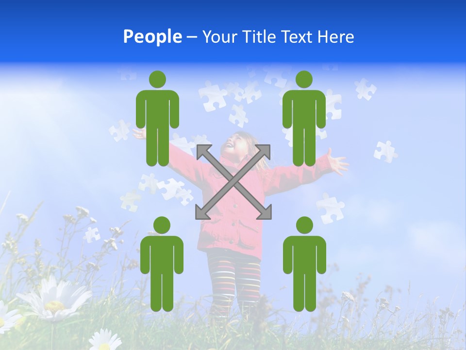 Outstretched Leisure Child PowerPoint Template