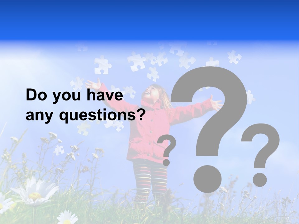 Outstretched Leisure Child PowerPoint Template