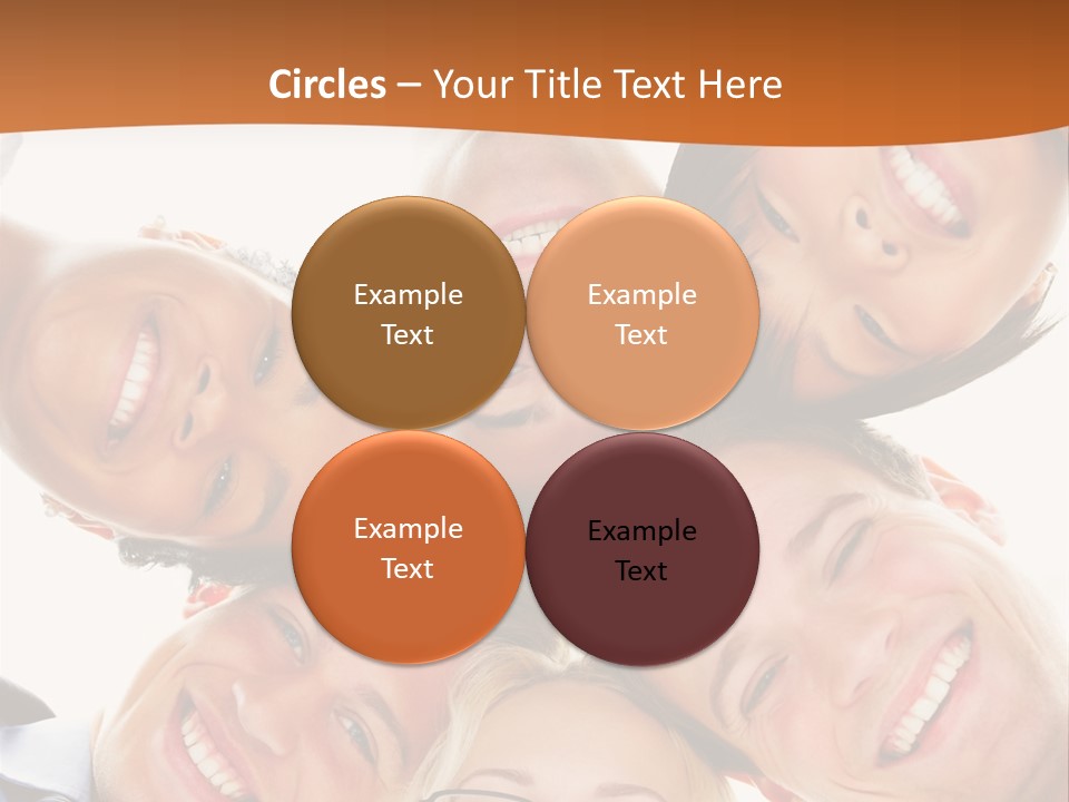 A Group Of People Standing In A Circle With Their Heads Together PowerPoint Template