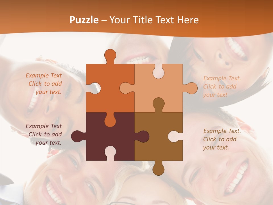 A Group Of People Standing In A Circle With Their Heads Together PowerPoint Template