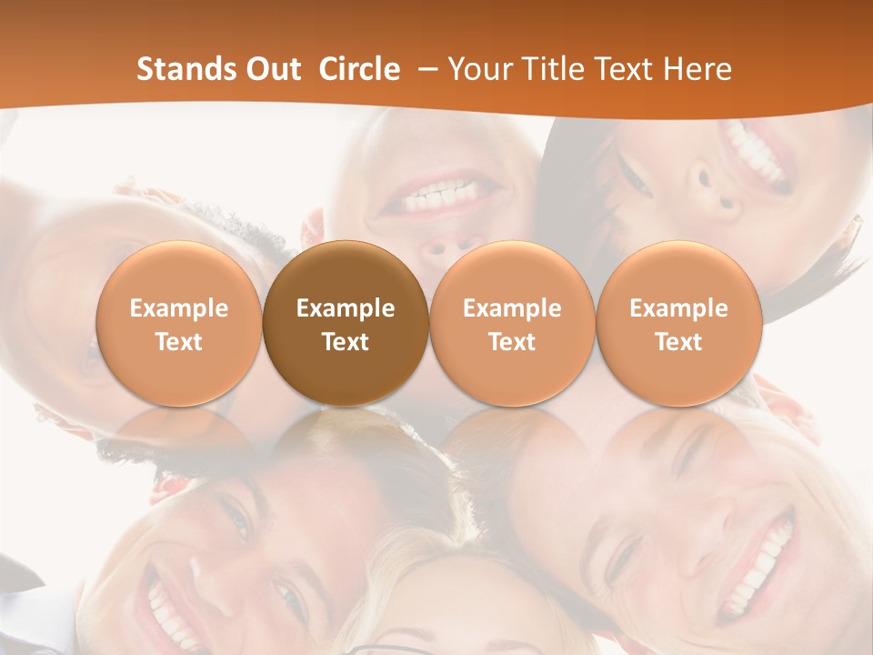 A Group Of People Standing In A Circle With Their Heads Together PowerPoint Template