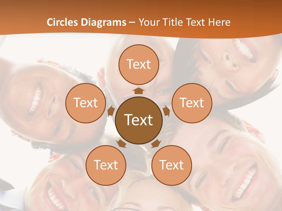A Group Of People Standing In A Circle With Their Heads Together PowerPoint Template