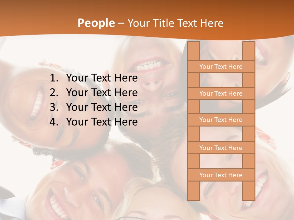 A Group Of People Standing In A Circle With Their Heads Together PowerPoint Template
