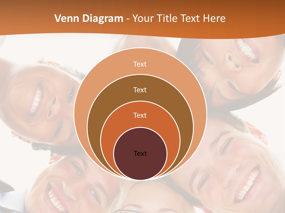 A Group Of People Standing In A Circle With Their Heads Together PowerPoint Template