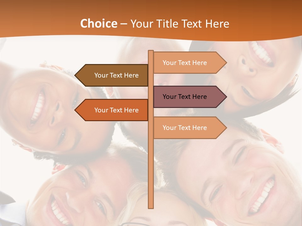 A Group Of People Standing In A Circle With Their Heads Together PowerPoint Template