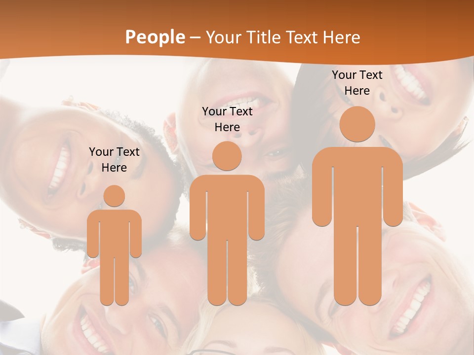 A Group Of People Standing In A Circle With Their Heads Together PowerPoint Template