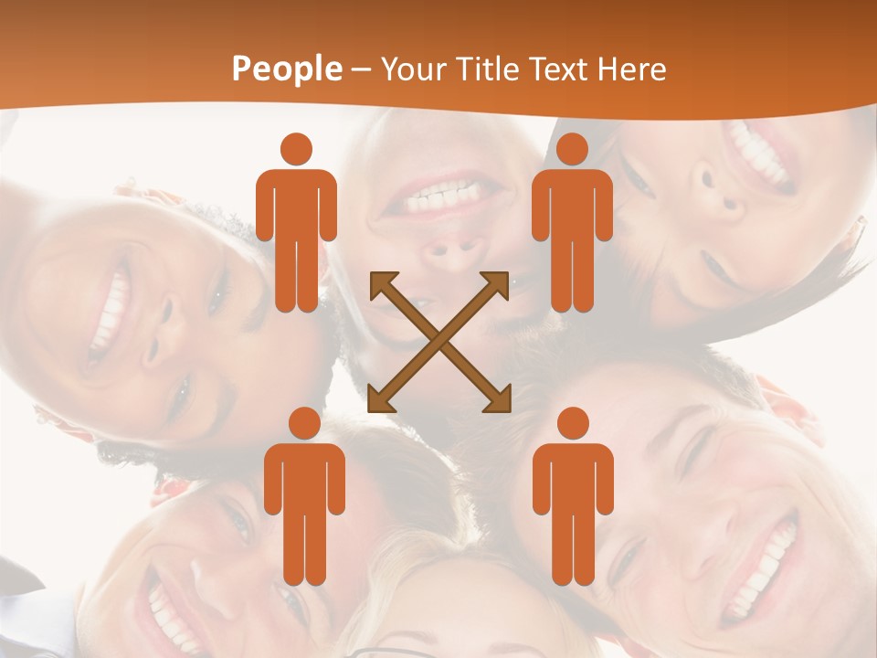 A Group Of People Standing In A Circle With Their Heads Together PowerPoint Template