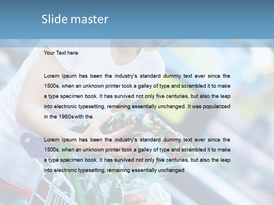 A Woman Is Shopping In A Grocery Store PowerPoint Template