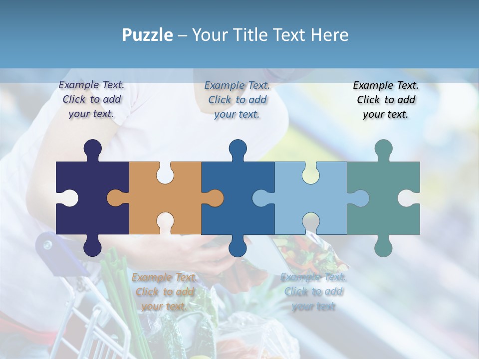 A Woman Is Shopping In A Grocery Store PowerPoint Template