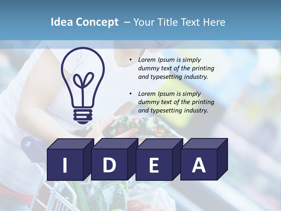A Woman Is Shopping In A Grocery Store PowerPoint Template