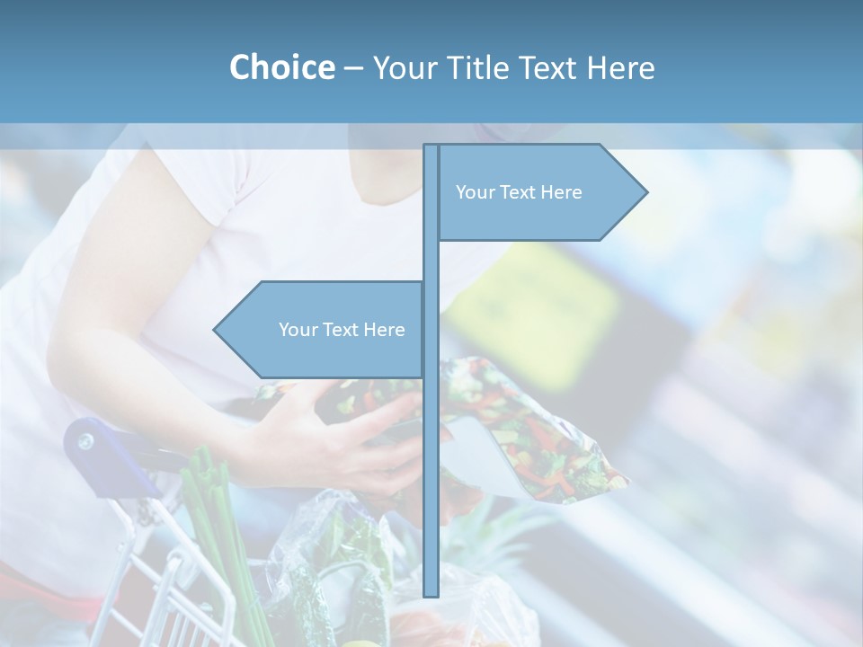 A Woman Is Shopping In A Grocery Store PowerPoint Template