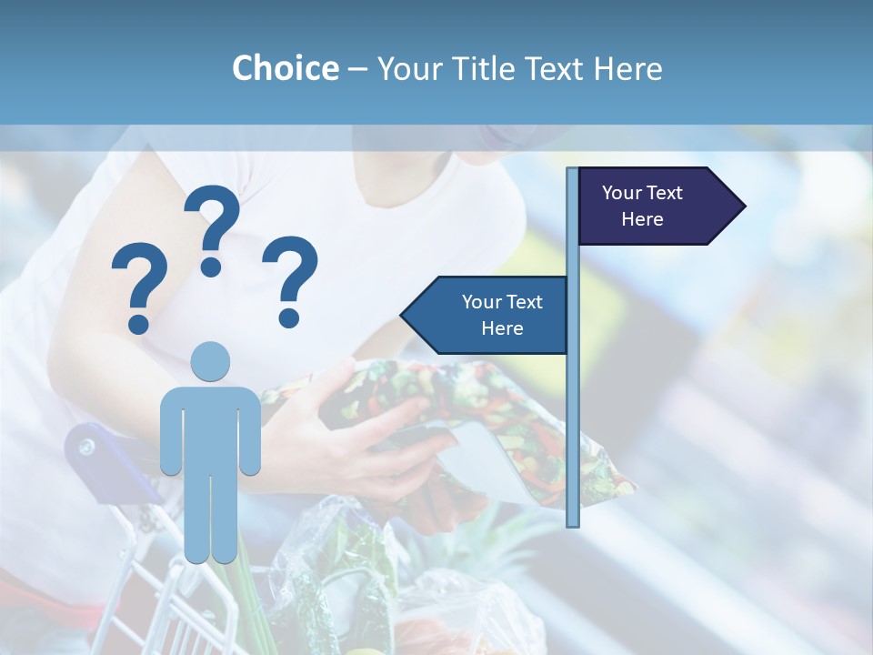 A Woman Is Shopping In A Grocery Store PowerPoint Template