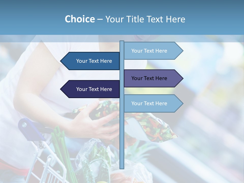 A Woman Is Shopping In A Grocery Store PowerPoint Template