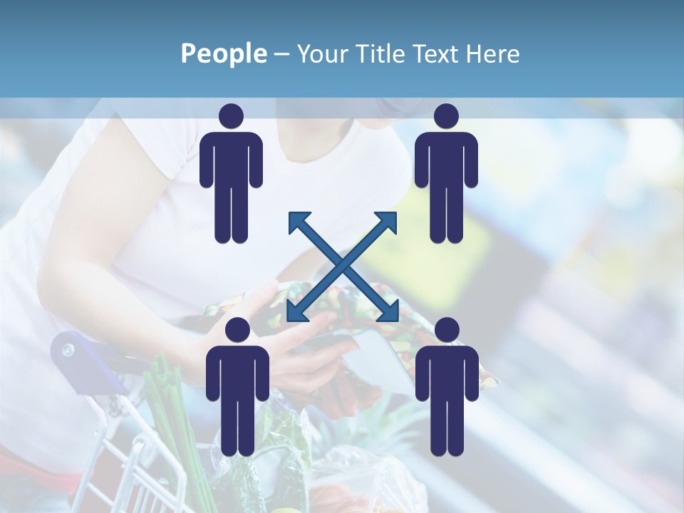 A Woman Is Shopping In A Grocery Store PowerPoint Template