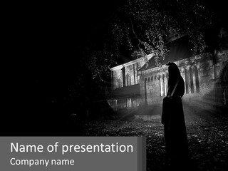 Creepy Halloween Light PowerPoint Template