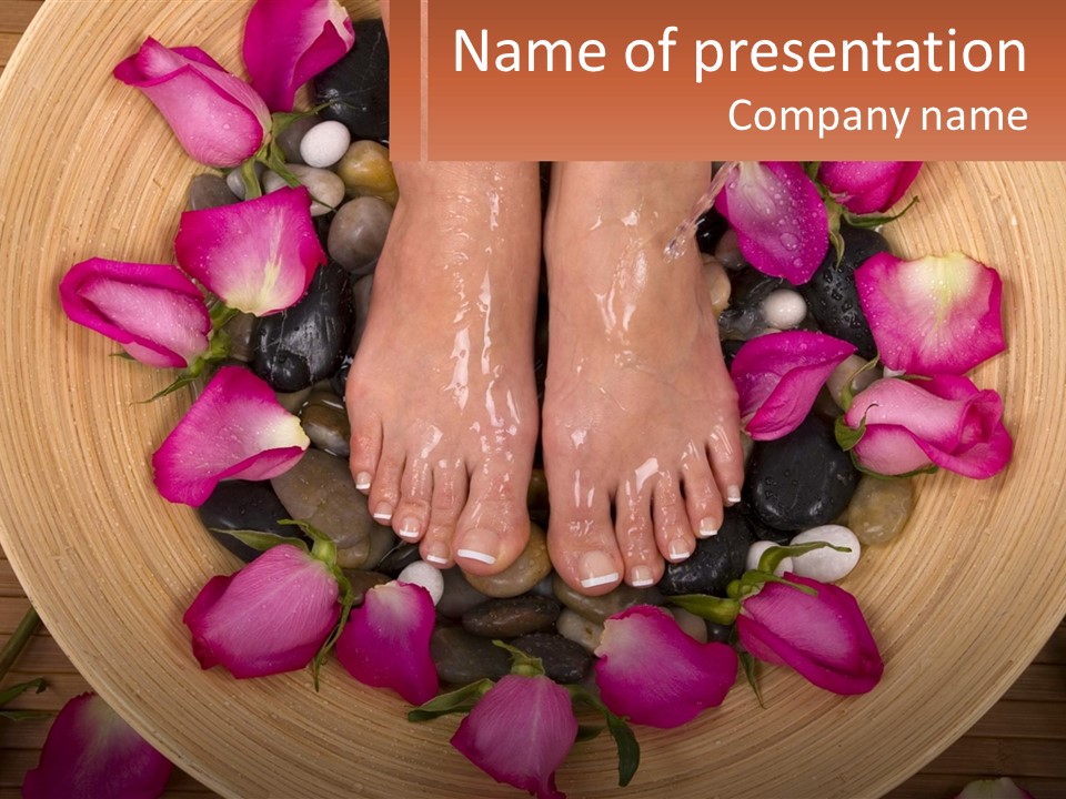 Leaf Beauty Leg PowerPoint Template