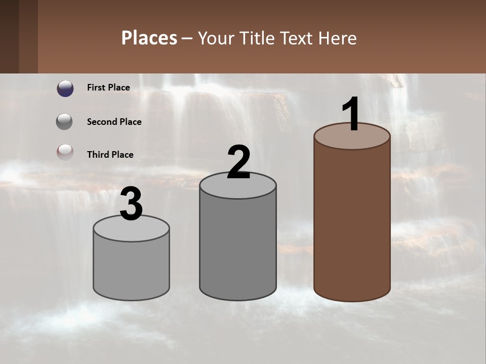 Falls Garden Blue PowerPoint Template