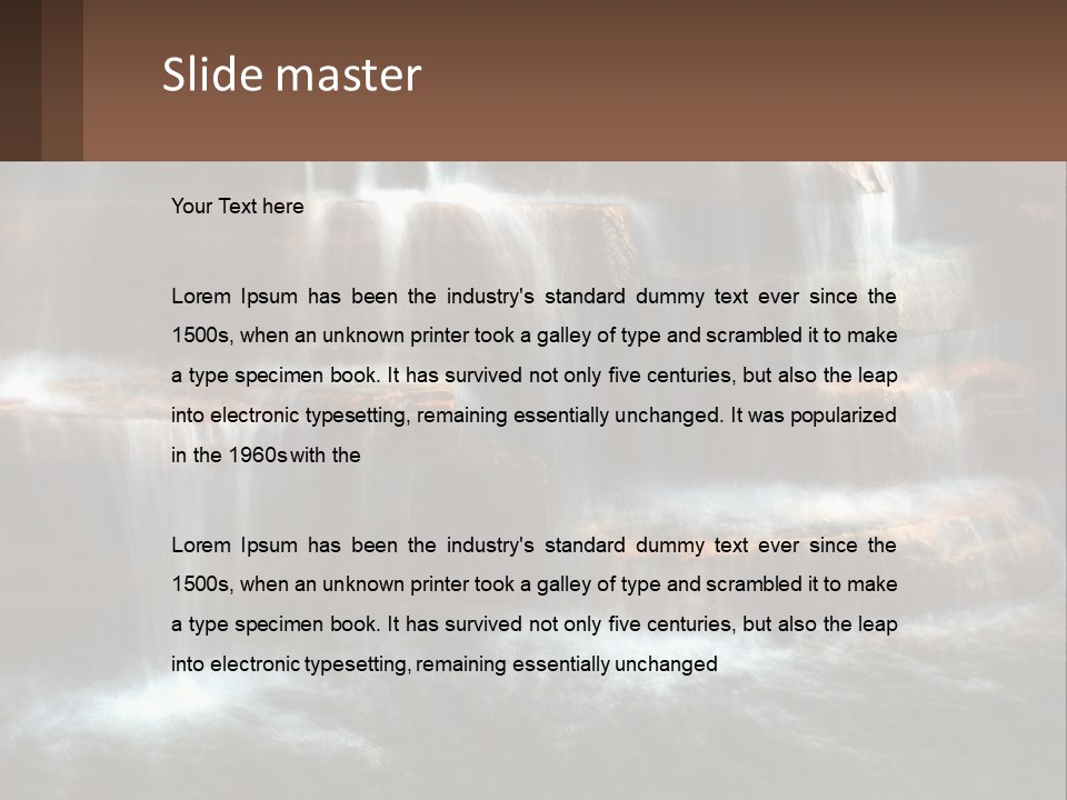 Falls Garden Blue PowerPoint Template