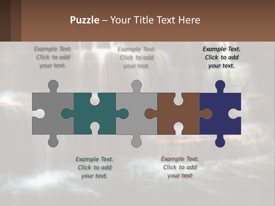 Falls Garden Blue PowerPoint Template