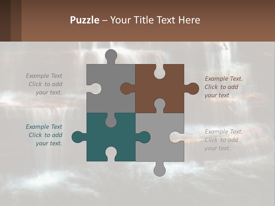 Falls Garden Blue PowerPoint Template