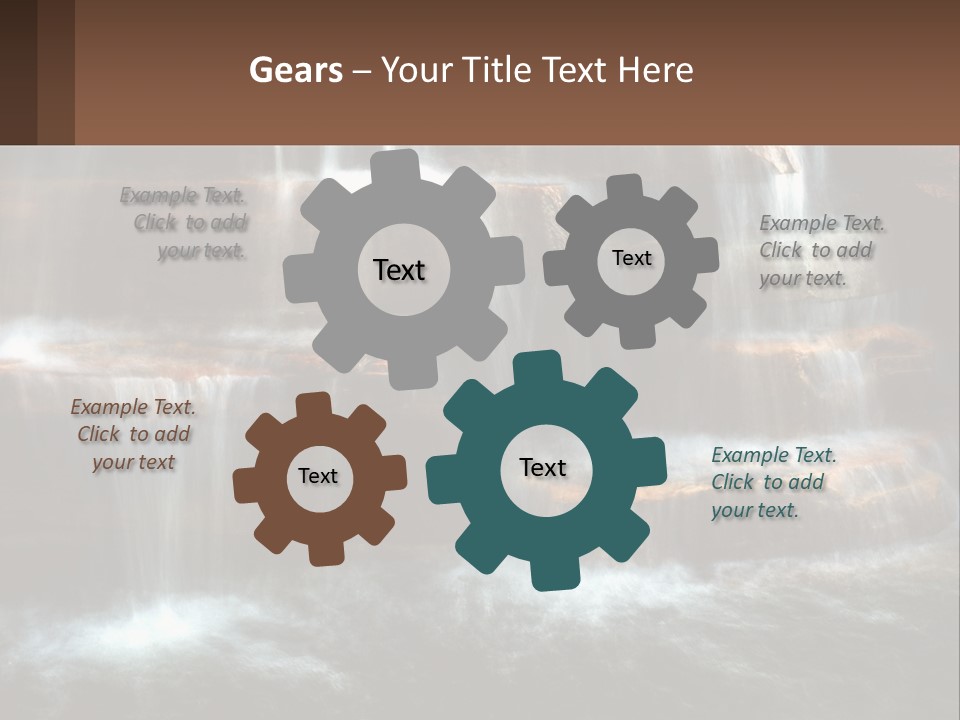 Falls Garden Blue PowerPoint Template