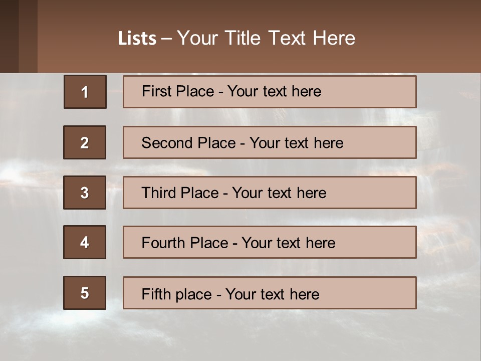 Falls Garden Blue PowerPoint Template