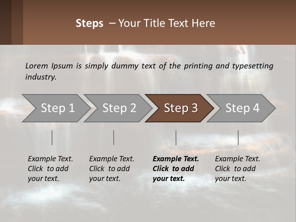 Falls Garden Blue PowerPoint Template