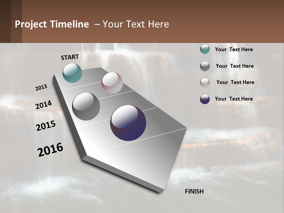 Falls Garden Blue PowerPoint Template