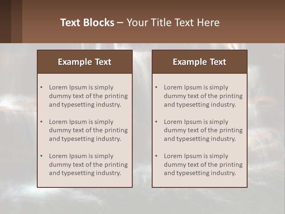 Falls Garden Blue PowerPoint Template