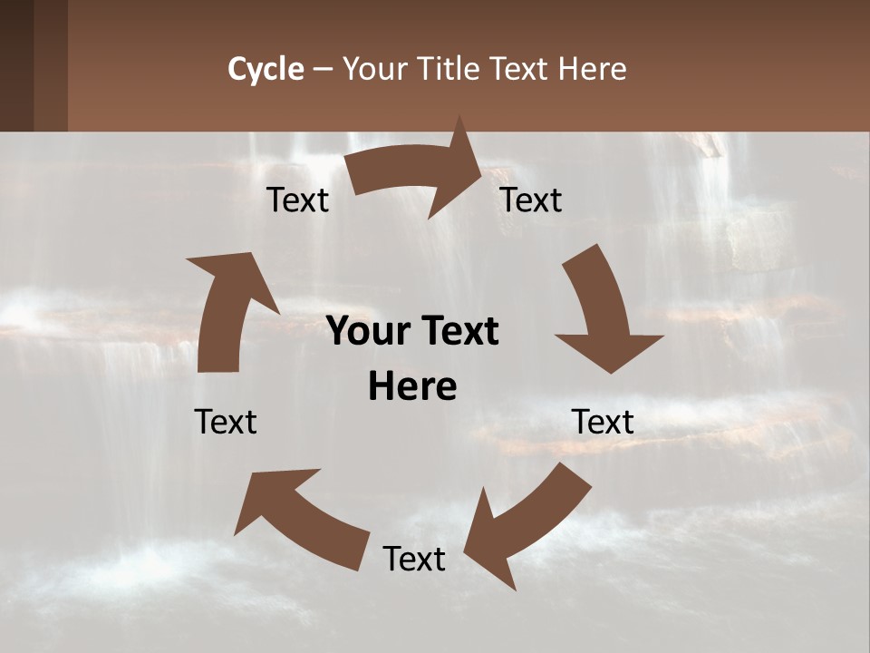 Falls Garden Blue PowerPoint Template