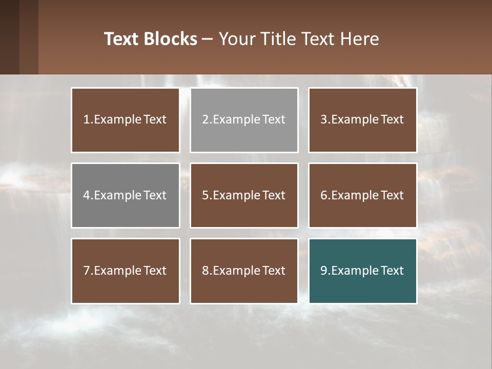 Falls Garden Blue PowerPoint Template