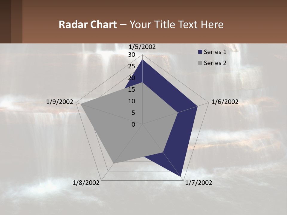 Falls Garden Blue PowerPoint Template
