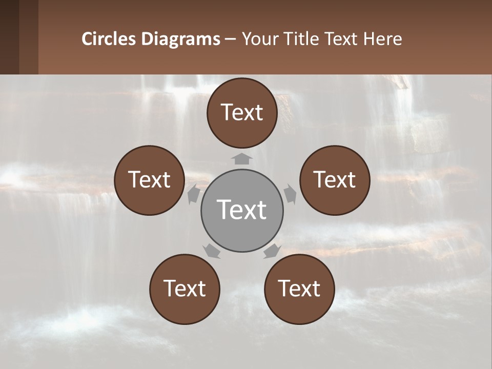 Falls Garden Blue PowerPoint Template