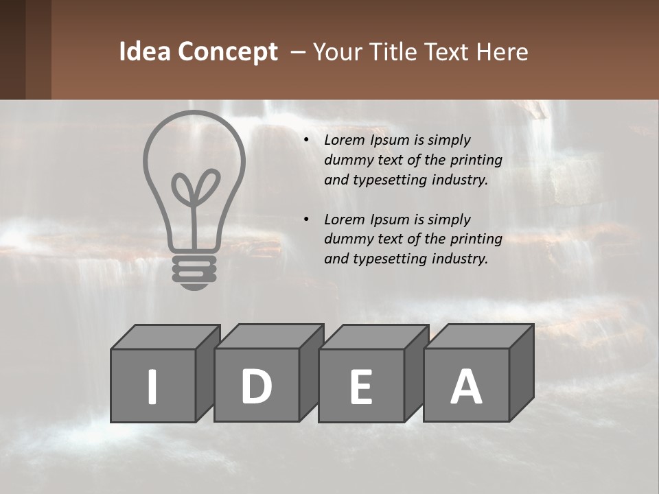 Falls Garden Blue PowerPoint Template