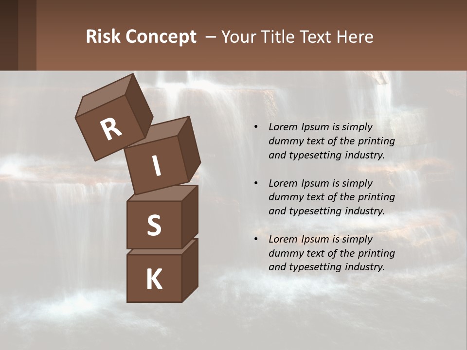 Falls Garden Blue PowerPoint Template