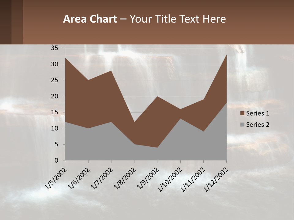 Falls Garden Blue PowerPoint Template