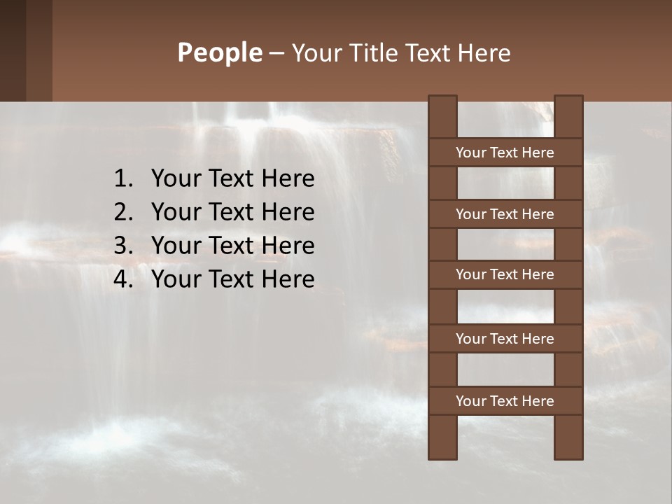 Falls Garden Blue PowerPoint Template