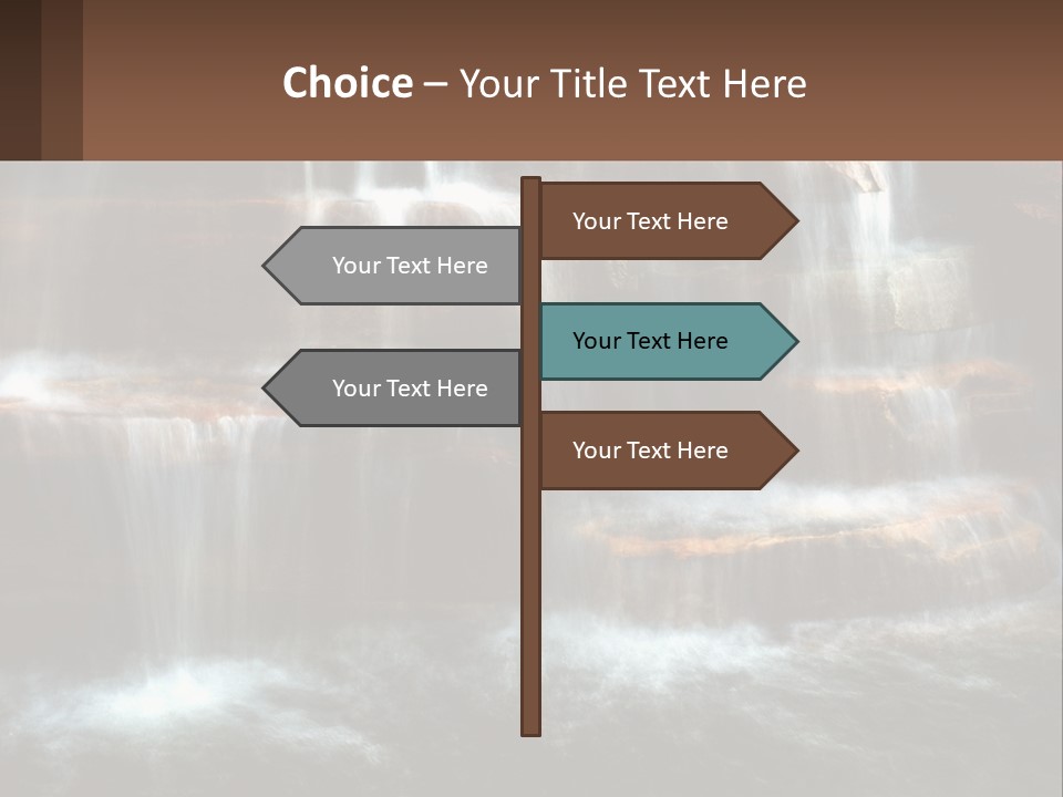 Falls Garden Blue PowerPoint Template