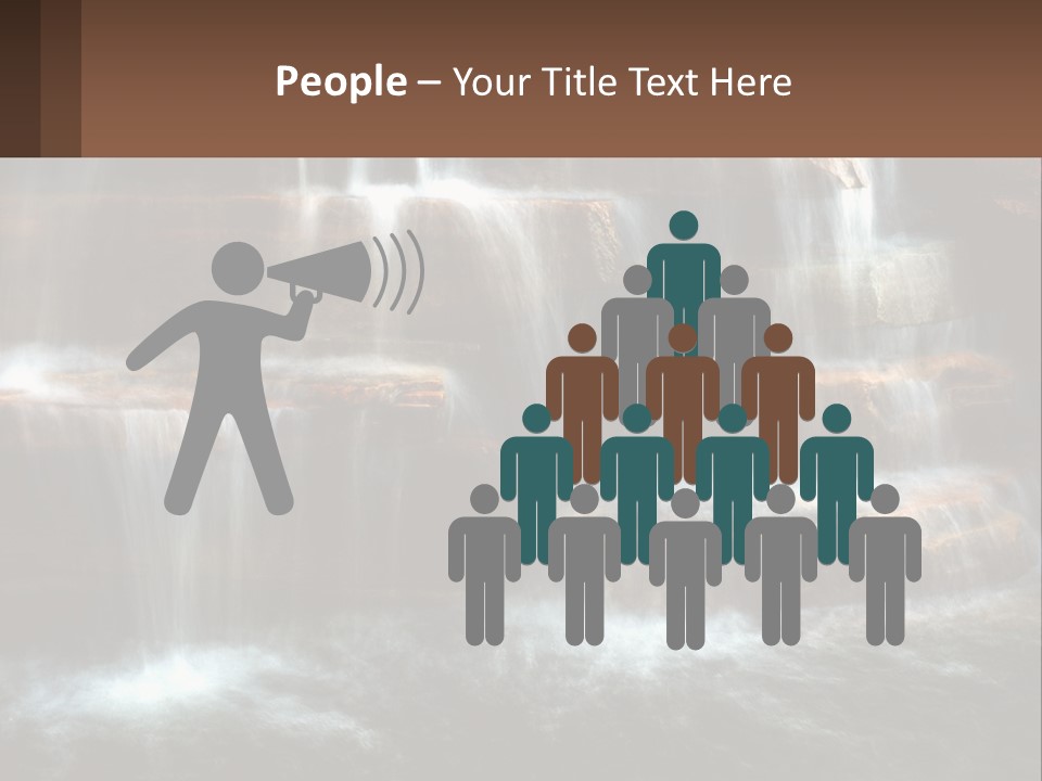 Falls Garden Blue PowerPoint Template