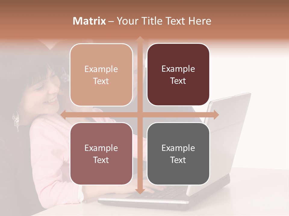 A Man And Two Children Looking At A Laptop Screen PowerPoint Template